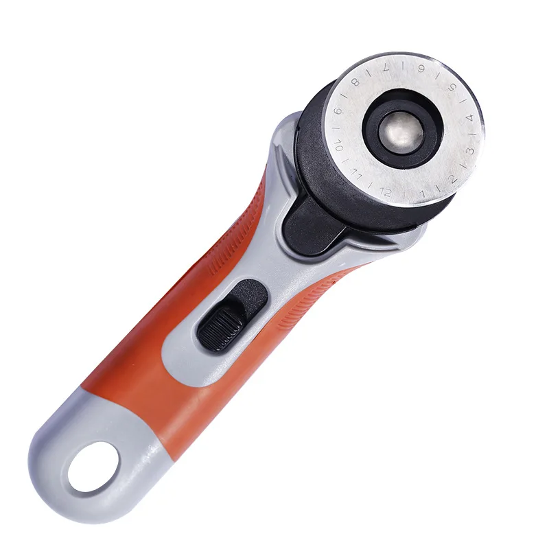 45mm Portable Loop Rotate Sewing Cutter Safe Roller Wheel Round Knife for Hand Cutting Leather Fabrics Rotary |