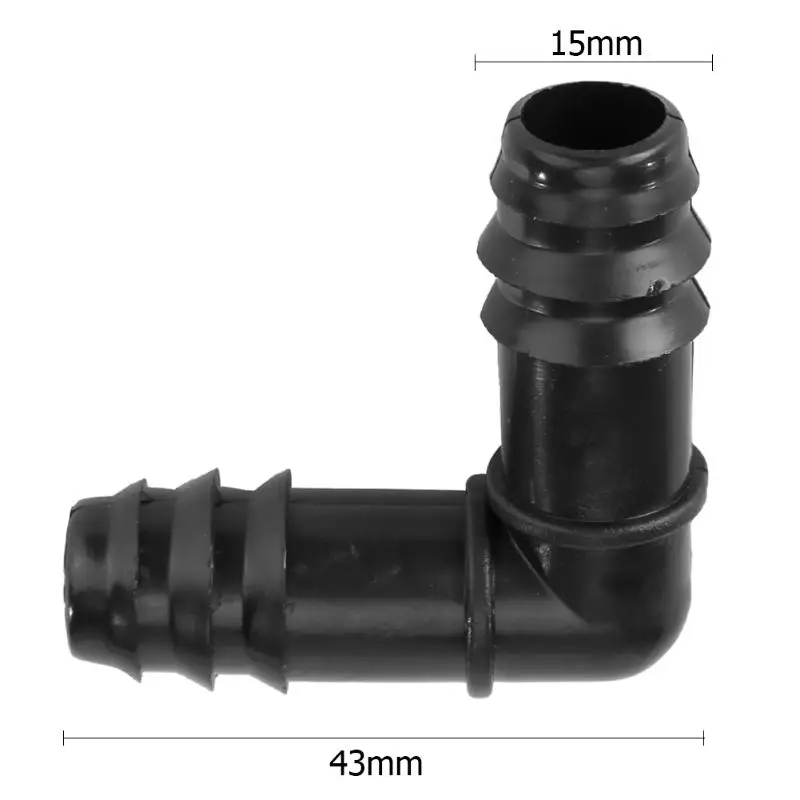 10pcs 16mm PE Tube Conveninently and Simple Installation 90 Degrees Elbow Barb Connector End Plug Micro Drip Adapter | Дом и сад