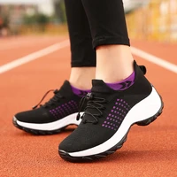 fall 2021 new sneakers socks shoes mom shoes fly woven large size shoes womens thick soles shake shoes