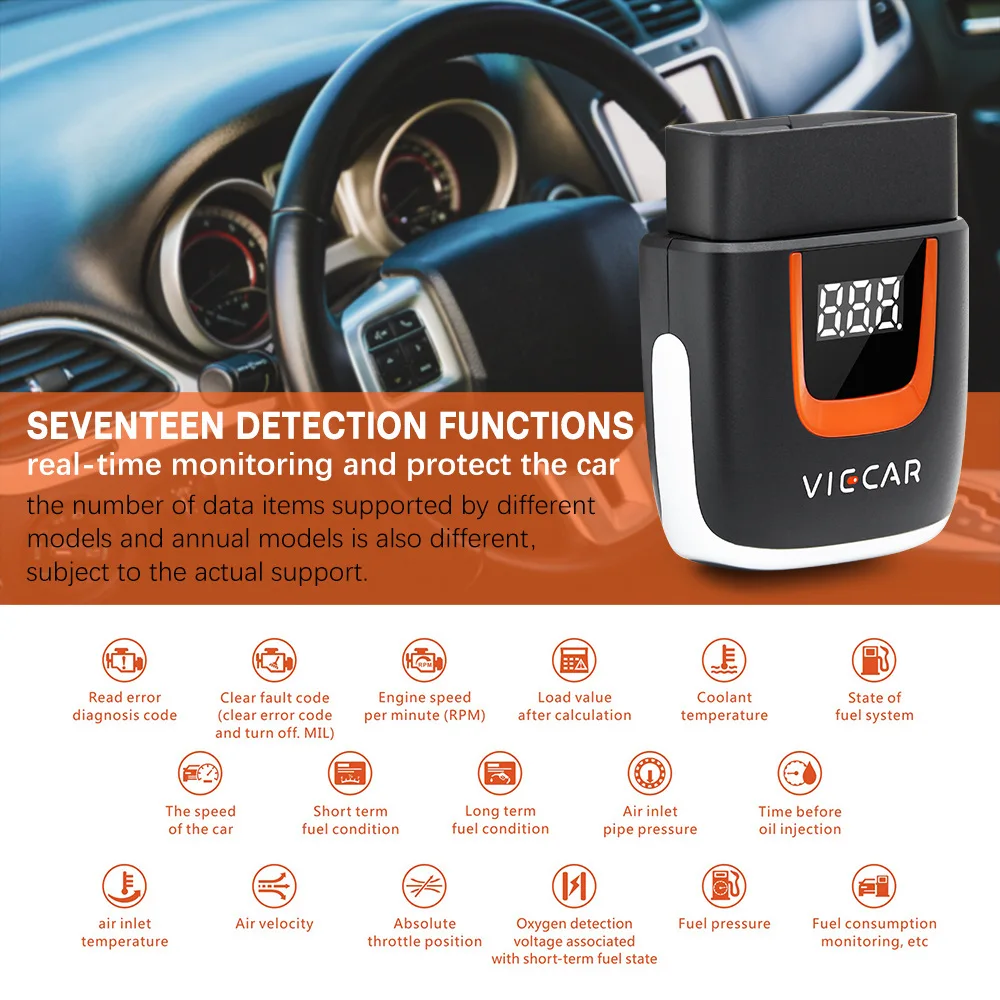 

Viecar ELM327 V2.2 VP001/2/3/4 PIC18F25K80 Wi-Fi OBD OBD2 ELM327 Bluetooth 4.0 Scanner Android/iOS ODB2 Car Diagnostic Auto Tool