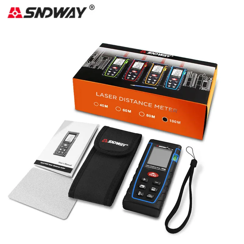 

SNDWAY High precision Laser Rangefinder 100M 80M 60M 40M Range finder Distance meter Decoration tools Laser tape measure hunting