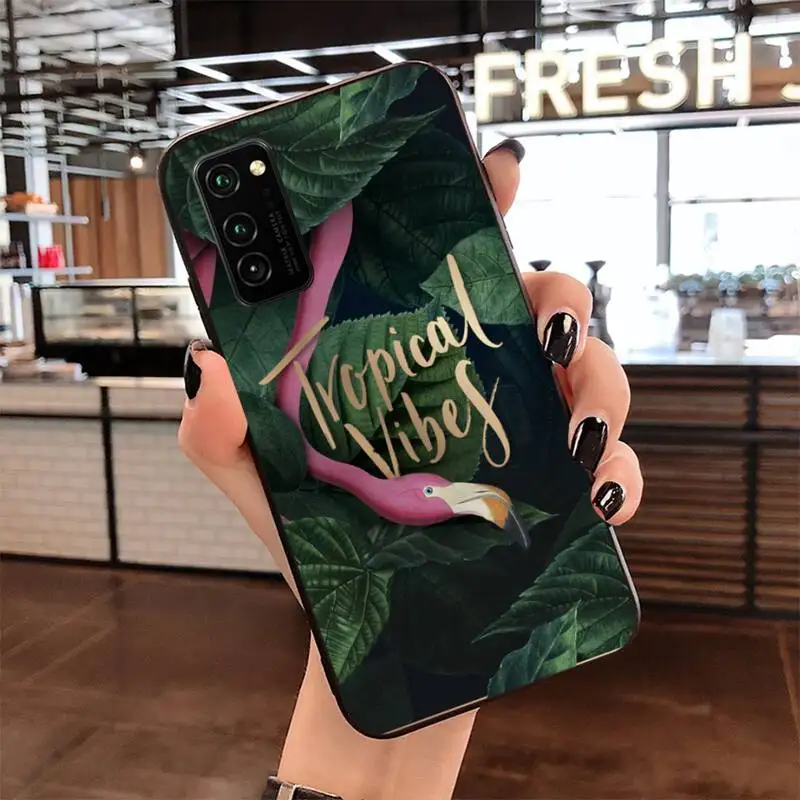 Роскошный чехол для телефона с тропическими vibes листьями Samsung S20 plus Ultra S6 S7 edge S8 S9 S10