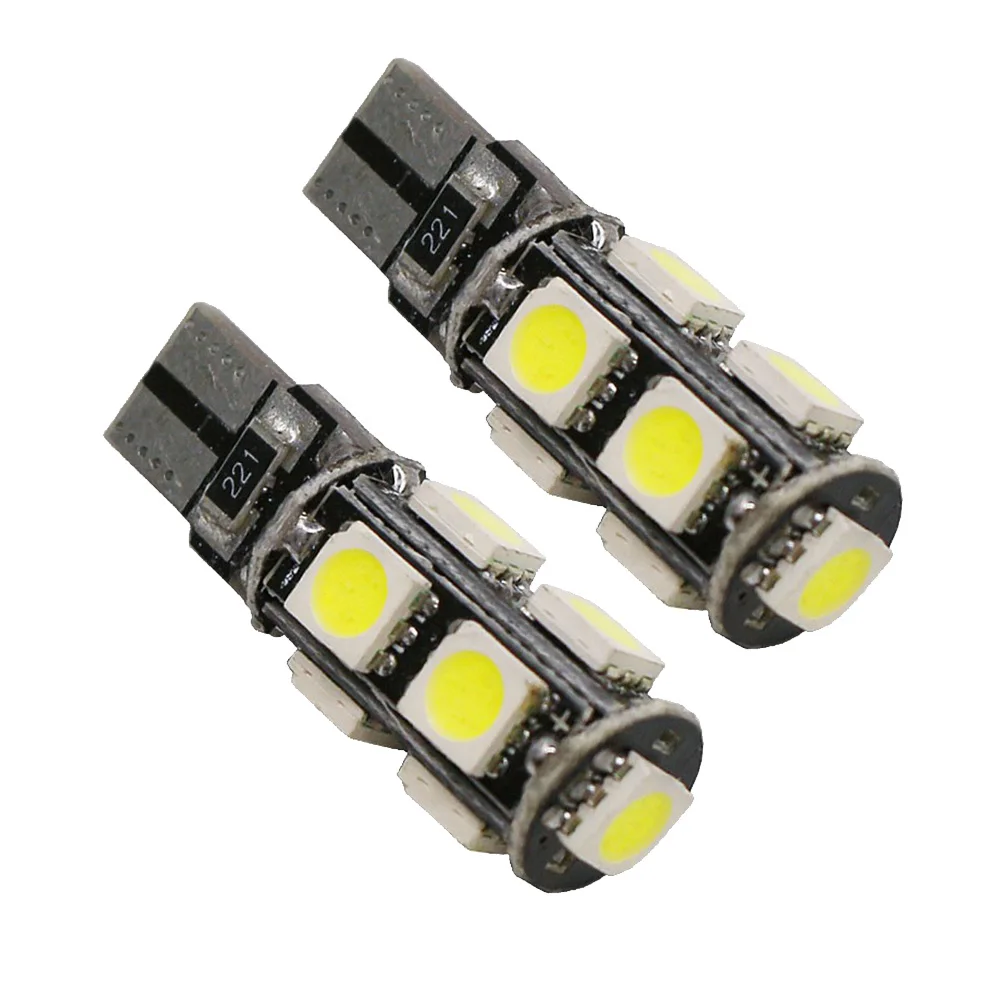 

2PCS T10 194 168 5050 9SMD W5W LED Canbus Replacement Bulbs for Car Dome Reading License Plate Lights Clearance Lamp 12V White