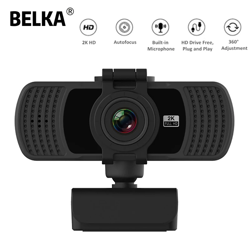 

HD 2K Webcam Computer Web Camera with Microphone for Live Broadcast Video Calling Conference Work Camera PC Web Online Class