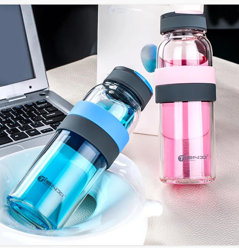 Детская бутылка для воды стеклянная портативная Милая Спортивная Питьевая
