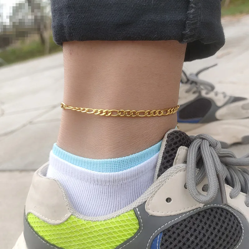 

Vintage Boho Anklets For Women Beach Fashion Gold Figaro Chain Ankle Bracelet Female Foot Jewelry Accessories