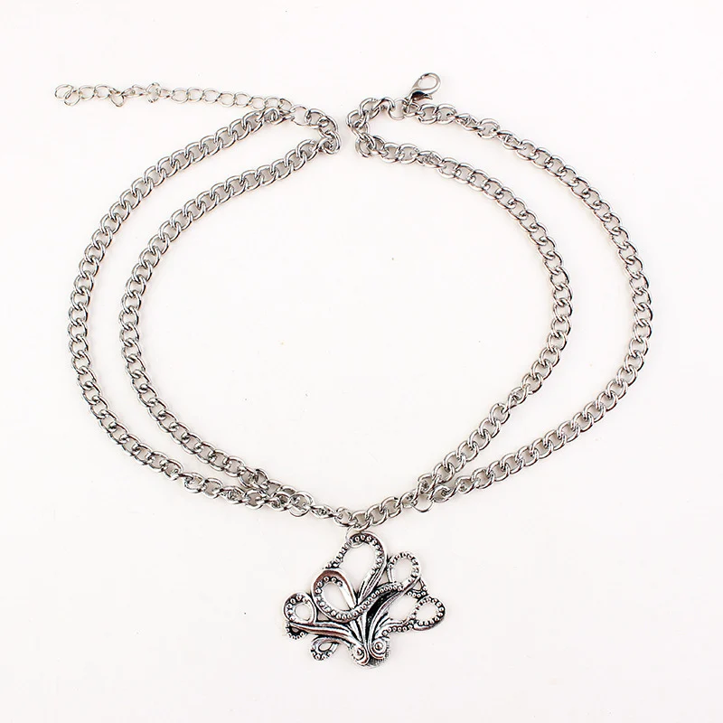 Многослойное ожерелье с подвеской в стиле панк для женщин и мужчин многослойное