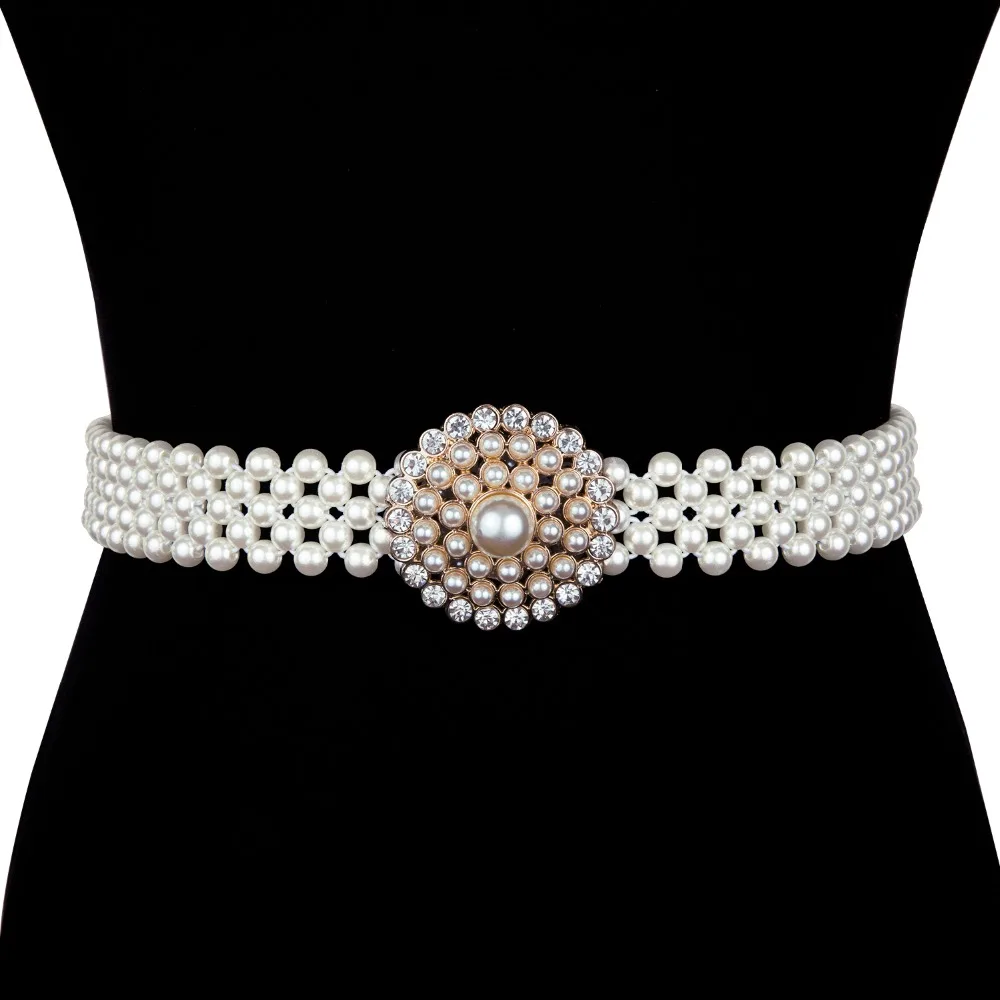 Роскошные женские Стразы пояс Женский яркий невесты широкий bling Кристалл Алмаз талия длинная цепь пояс Стразы пояс с жемчугом
