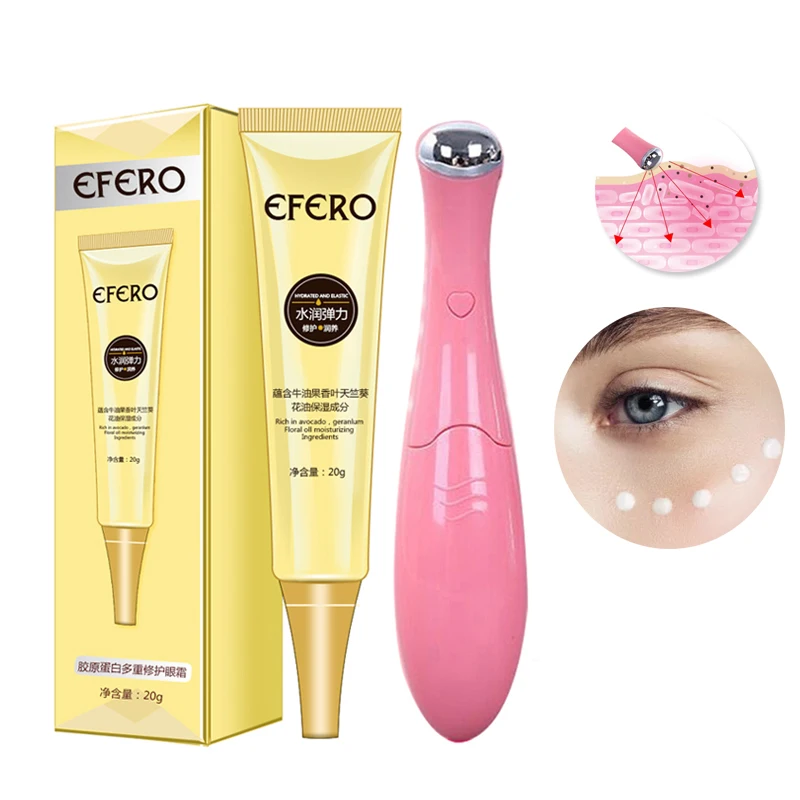Женский антивозрастной крем для кожи вокруг глаз питательный ручка вибрирующий