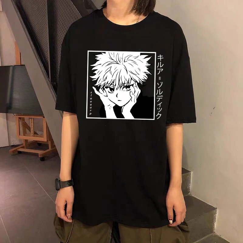 Men Women T-shirt Tops Kawaii Hunter X Tshirt Killua Zoldyck Crew Neck Fitted Soft Anime Manga Tee Shirt Clothes | Женская одежда