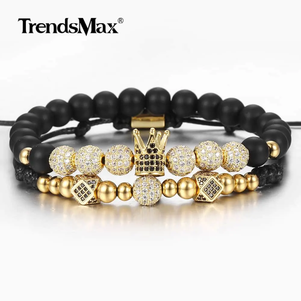 Роскошные украшения 2 шт./компл. регулируемый браслет с твердым фианитом матовый