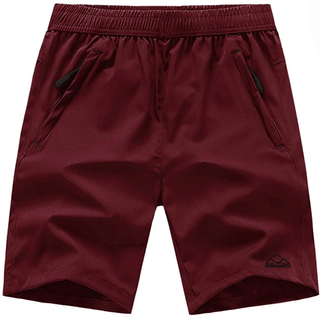 

Men's outdoor sports quick dry fitness running shorts zipper pocket
