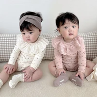 2022 spring new baby girl bodysuit cute floral print cotton infant long sleeve home clothes princess toddler jumpsuit 6m 3t