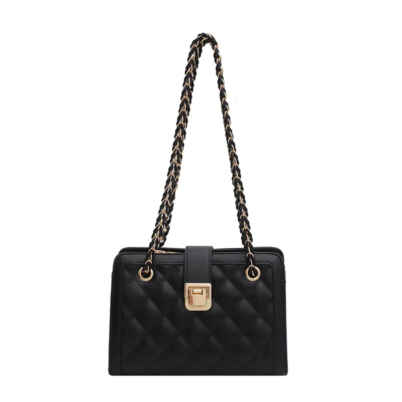 

Bag popular new Korean rhombus texture rhombus shoulder bag net red Joker lock messenger bag