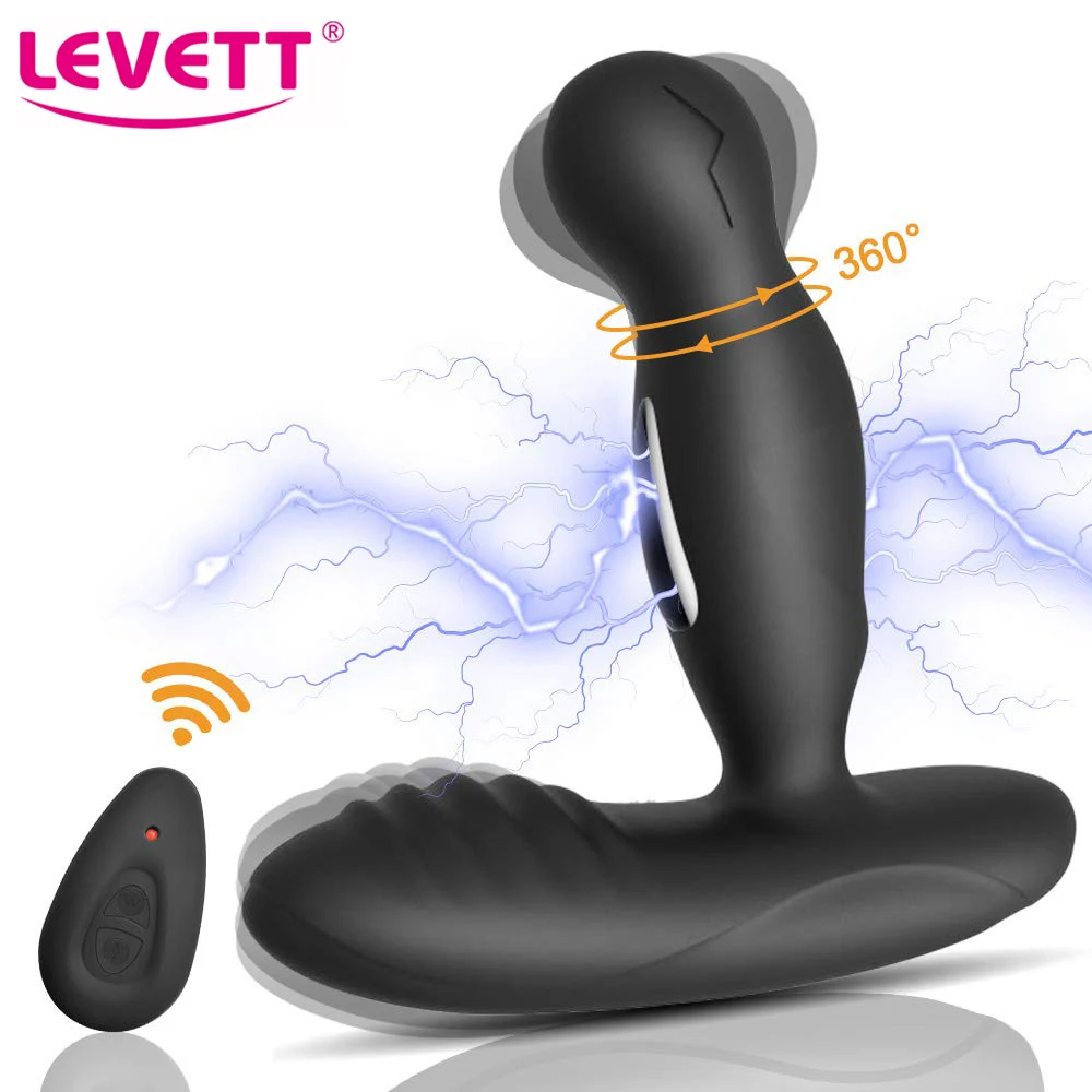 Electric Shock Pulse Man Prostate Massage Vibrators Sex Toy For Men Wireless Rotation Male Anal Butt Plug Stimulator Masturbator | Красота и
