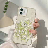 new fashion pretty daisy flowers floral clear case for iphone 12 11 13 pro max x xs max xr 7 8puls se2 cases cute soft tpu cover