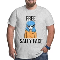 free sally face black text logo t shirt brand loose summer half sleeved trend streetwear oversized t shirt 6xl 5xl