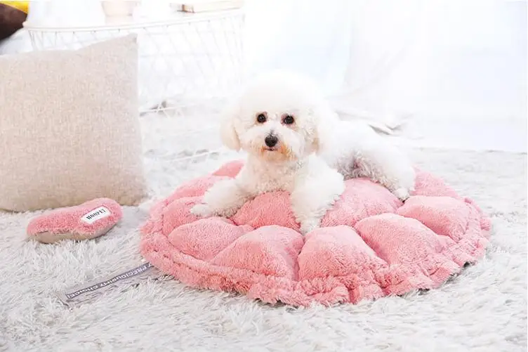 Детская кровать для кошек мягкая длинная плюшевая двойного назначения РОЗОВОЕ