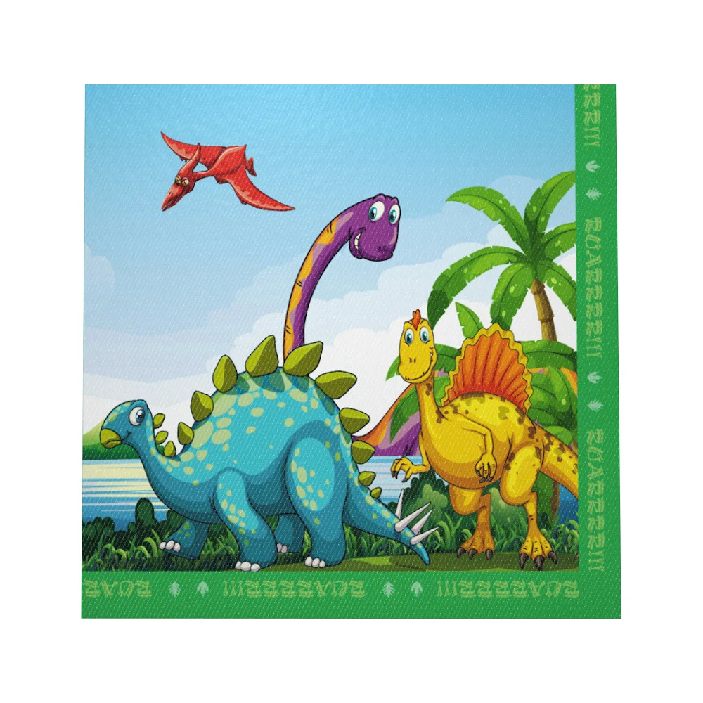 Декоративные подвесные салфетки с изображением динозавров флажков чашек