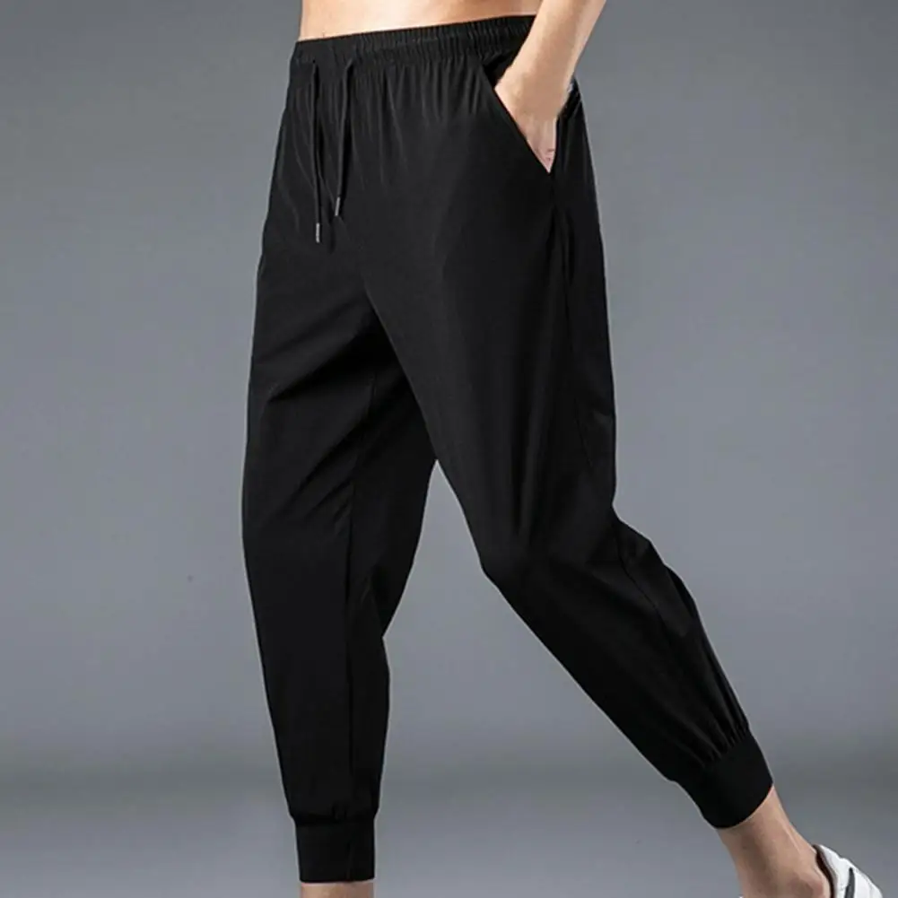 

Men Pants Straight Loose Summer Trousers Casual Sports Trousers Mid Rise Elastic Waist Ankle Banded Oversize Pants Sweatpants