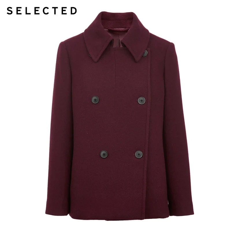 Женское шерстяное пальто с отложным воротником S | 419427520 Женская одежда