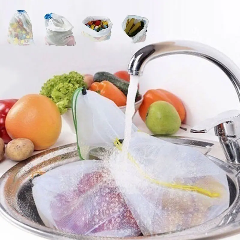 Сетка для фруктов полиэстер Экология рынок многоразовые сетки производят сумка