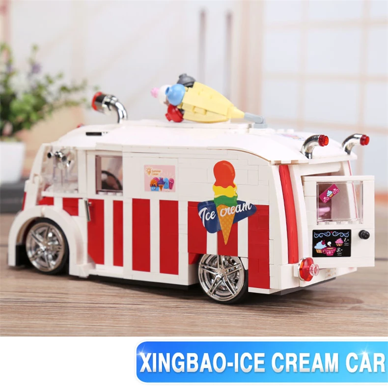 Xingbao 08004 1000 шт. мороженого маленькая коляска блок Volkswagen T1 туристического