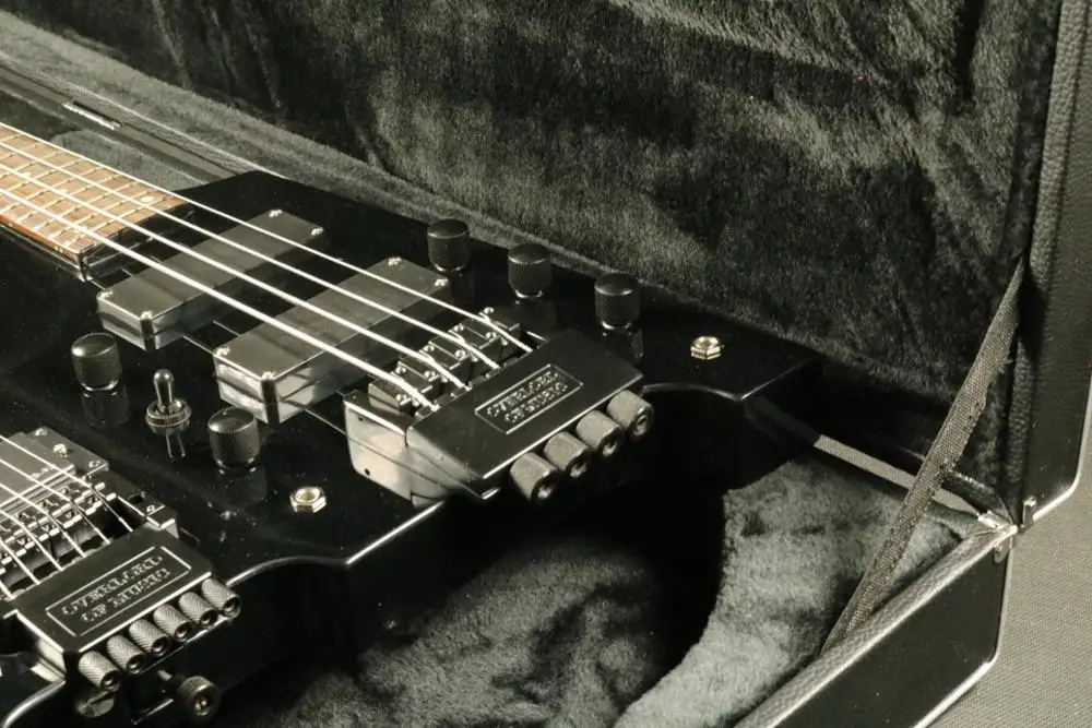 Hign конец качество двойная электрическая гитара ra черный цвет Безголовый бас