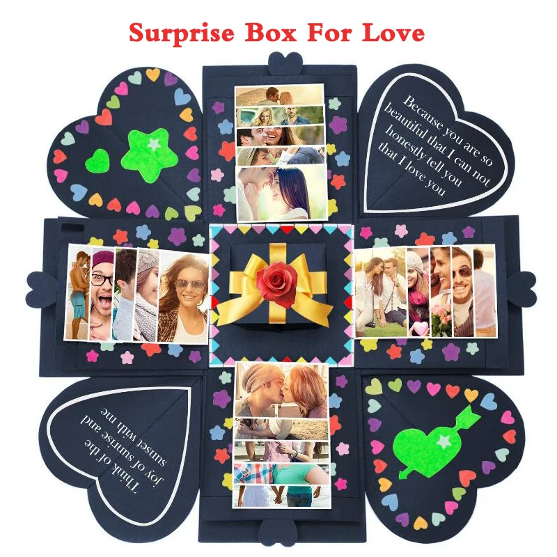 Взрывная коробка подарок юбилей альбом День рождения Святого Валентина DIY Ouwarm