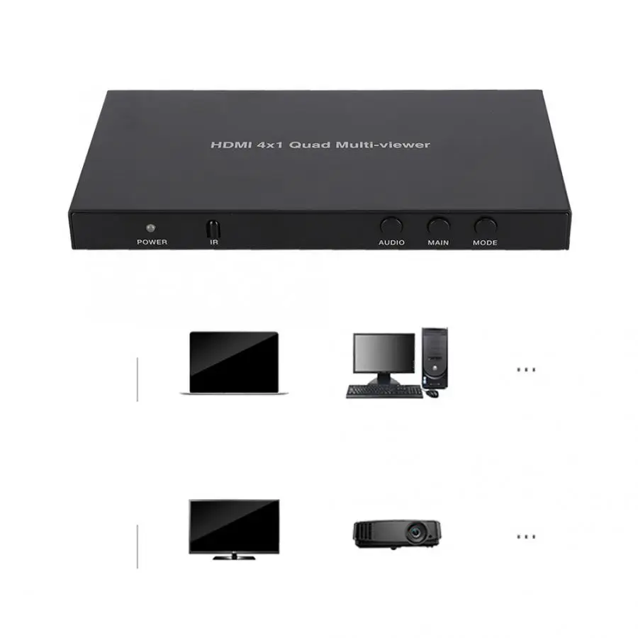 Аудио кабель 100 240 в HDMI 4x1 Quad мульти просмотра видео сплиттер бесшовный