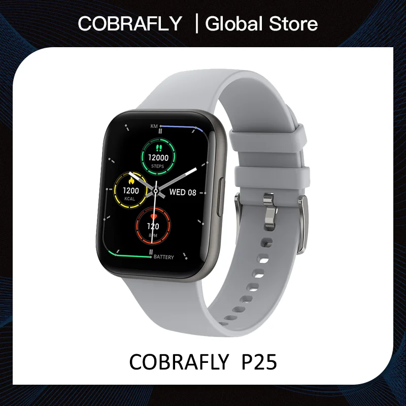 COBRAFLY P25 Смарт-часы 1 69-дюймовый квадратный экран Цена часы монитор сердечного