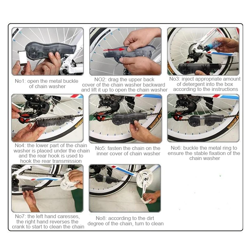 Портативный очиститель велосипедной цепи щетки для мойки велосипеда скребок