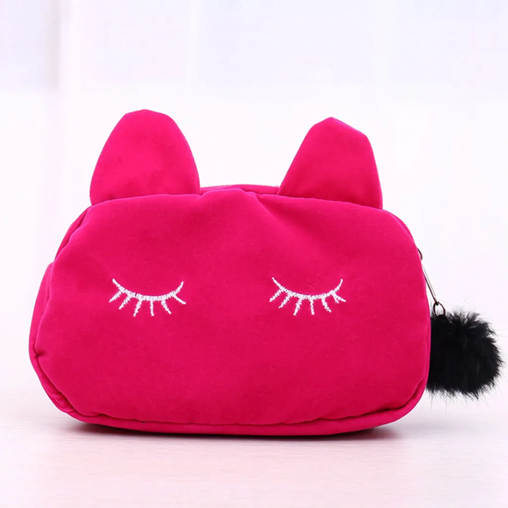 Sleeper# P501 Новая модная женская сумка с рисунком кота для девочек косметичка для макияжа чехол для телефона Милая