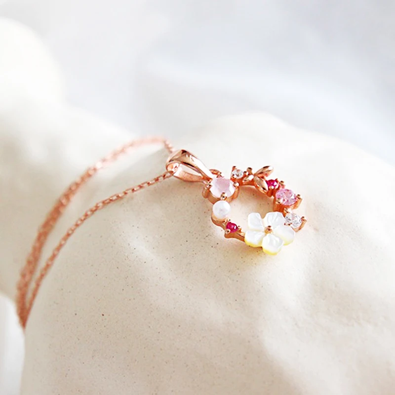 

Cute Zircon Crystal Leaf Shell Flower Ring for Women Ladies Girls Rose Gold Romantic Shell Jewelry open Rings Size adjustable