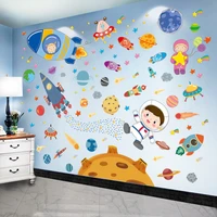 shijuehezi outer space wall stickers vinyl diy planets rockets wall decals for kids rooms baby bedroom nursery home decoration