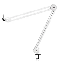 microphone stand adjustable suspension boom arm with built in spring for voice recording white
