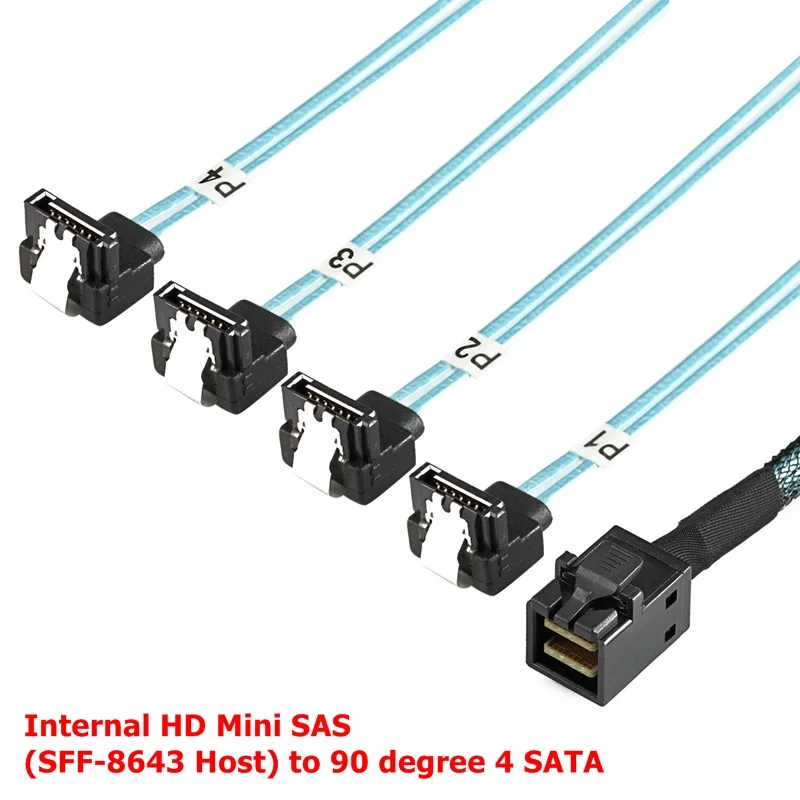0 5 м/1 м внутренний HD Mini SAS SFF 8643 хост до 90 градусов с 4мя фазами SATA Target жесткий диск