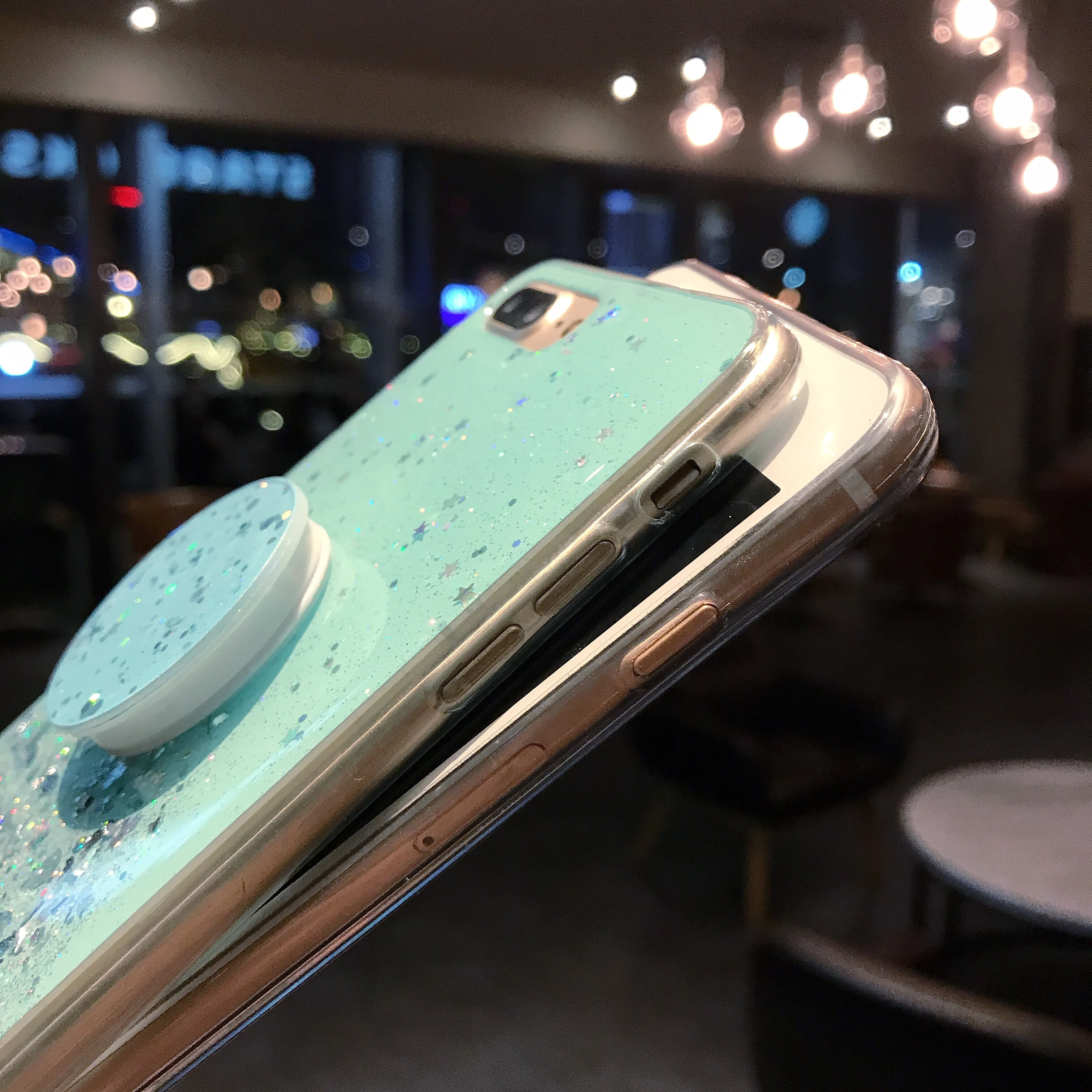 Bling Sequins Glitter ring holder silicone phone case For iphone 6 6S 7 8 Plus X XS 11 Pro MAX XR Back Cover With Glass Film |