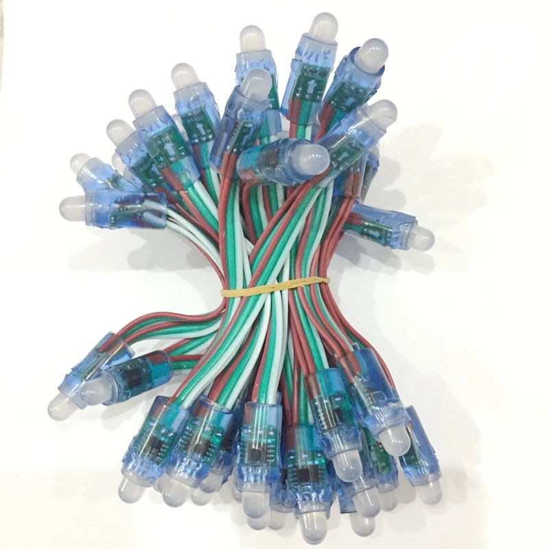 1000 шт. DC 5V 12V WS2811 IC RGB светодиодный модуль String светильник 12 мм полный Цвет IP68
