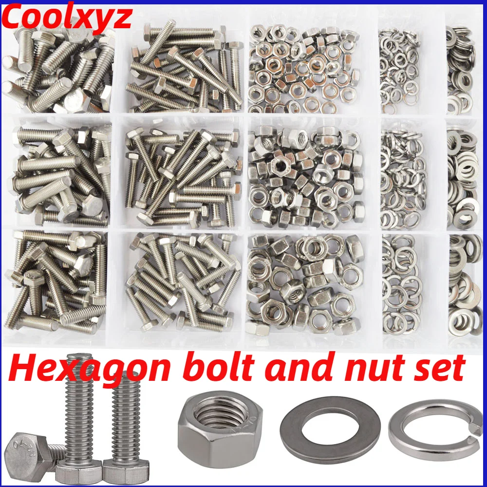 

Hex Flat Head Bolt Thread Metric Hexagon Bicycle Machine Screw Nut Washer Assortment Kit Set 304 Stainless Steel M4 M5 M6