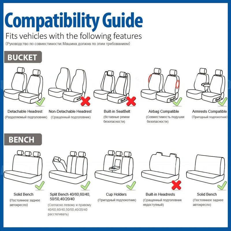 

AUTOYOUTH Car Seat Cover Polyester Fabric Universal Automobile Seat Covers For Car Seat Protector Tire Track Detail Styling