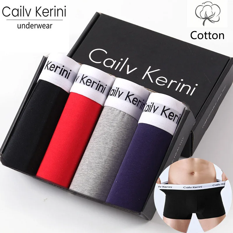 

Cailv Kerini Mens Underwear Cotton Boxer Shorts Calzoncillos Hombre High Quality Boxers for Men Underpants Solid Male Panties