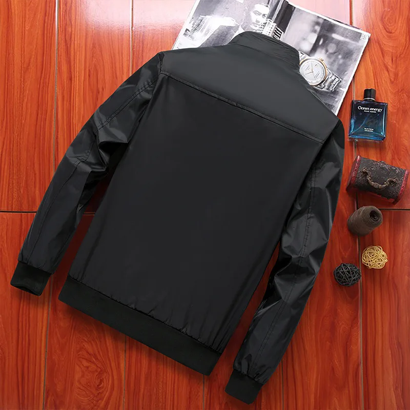 

2020 Men's Autumn New Solid Color Stand Collar Jacket Youth Thin Casual Jacket