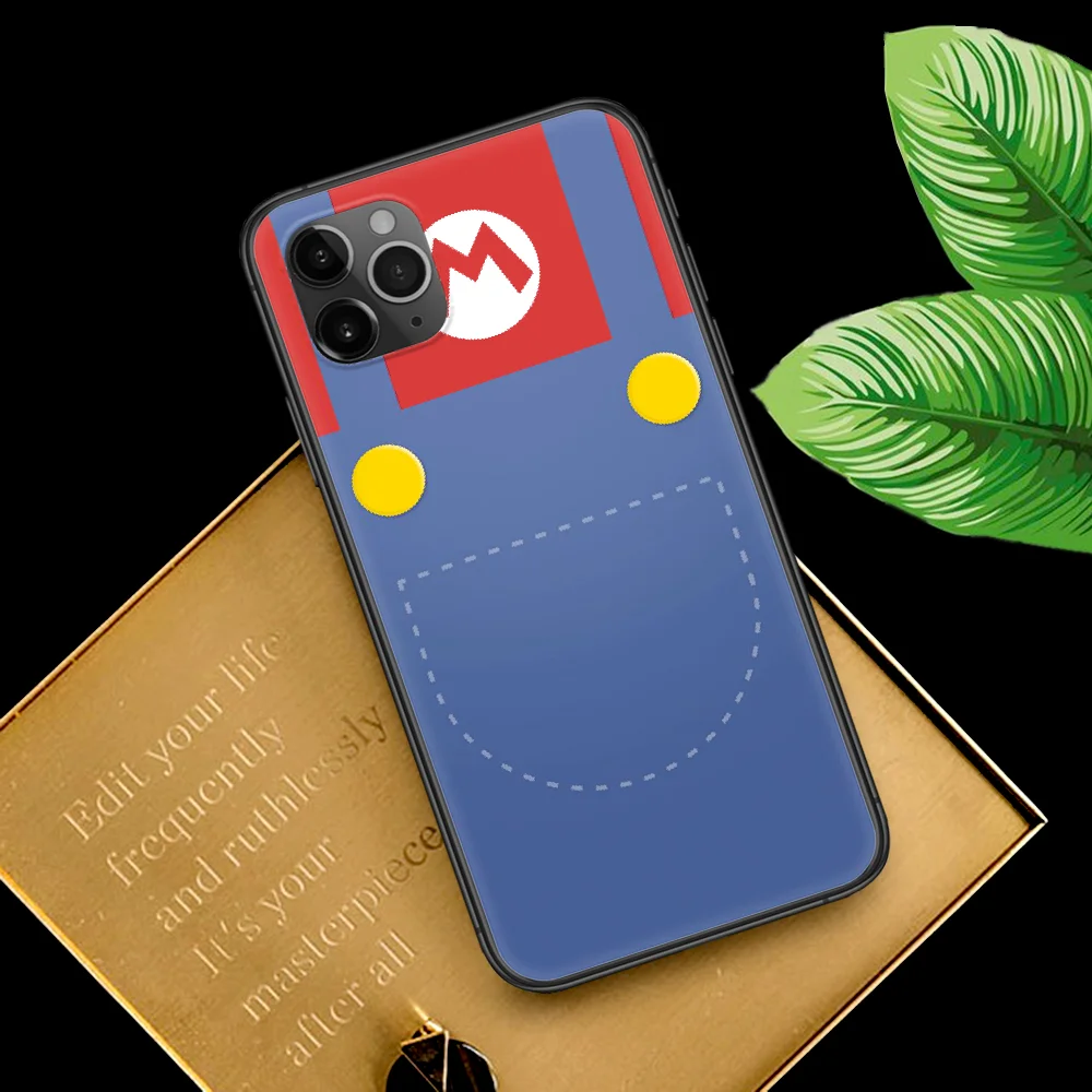 

M-Marios Cartoon Game Phone Case For Iphone 4 4s 5 5S SE 5C 6 6S 7 8 Plus X XS XR 11 12 Mini Pro Max 2020 black Cell Soft