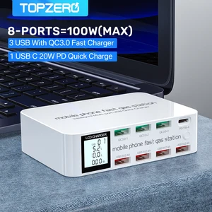 100w multi usb charger quick charge 3 0 type c pd fast charging station usb c charger adapter for for iphone 13 x xiaomi samsung free global shipping