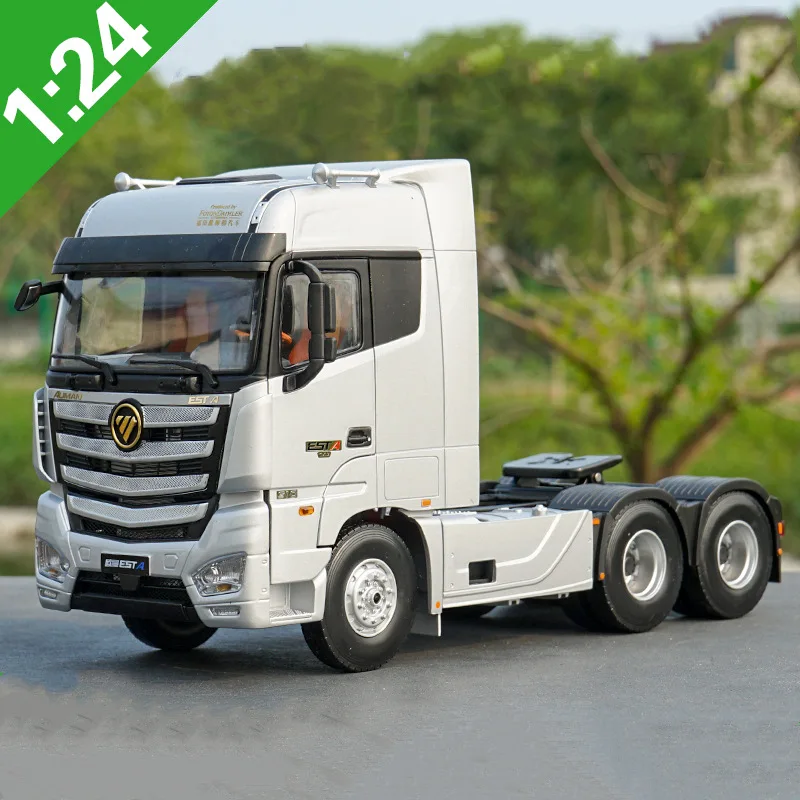 Изысканный подарок 1:24 Fukuda Auman EST-A и GTL Тяговая головка сплава модель, моделирование литья под давлением Инженерная модель - Цвет: Auman EST-A-Silver