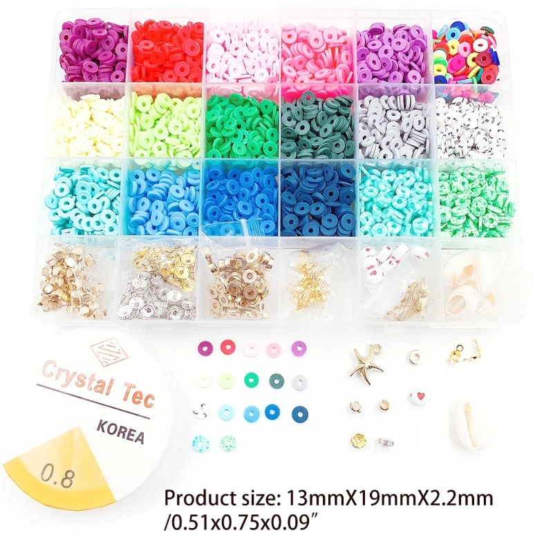 

Decorative Beads Bohemian Style 18 Colours Polymer Clay Beads DIY Tools
