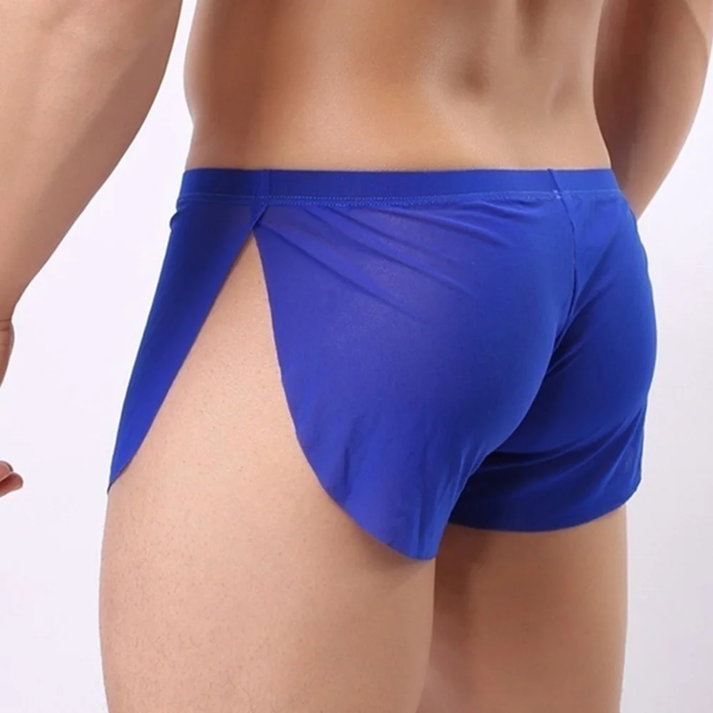 Сексуальные ультратонкие спальные штаны мужские Спальные трусы с разрезом сбоку