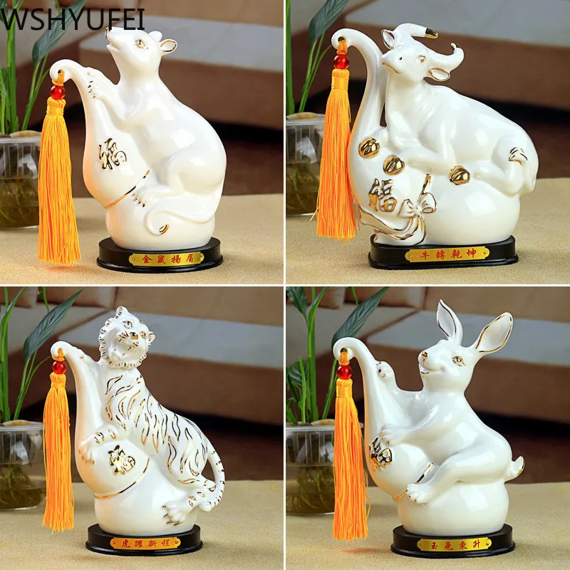 1 шт. керамическая 12 жильная мышь корова тигр кролик змея лошадь овца обезьяна