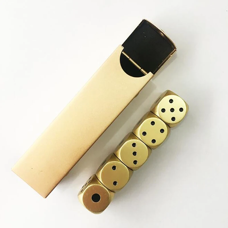 Набор из 5 алюминиевых сплавов шестигранные Квадратные Серебряные игровые кости